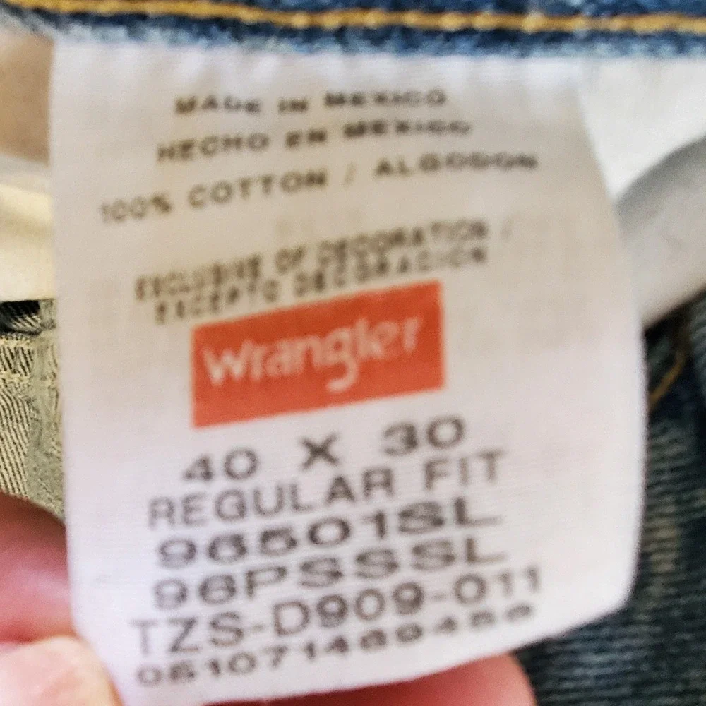Wrangler Premium Quality Regular Fit Jeans Mens 40x30 Light Wash Blue 96501SL